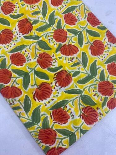 Kalamkari Block Print Fabric - 100% Cotton, 44'' Width, Multicolour, Handcrafted Kalmkari Design for Apparel and Kitchen Clothing