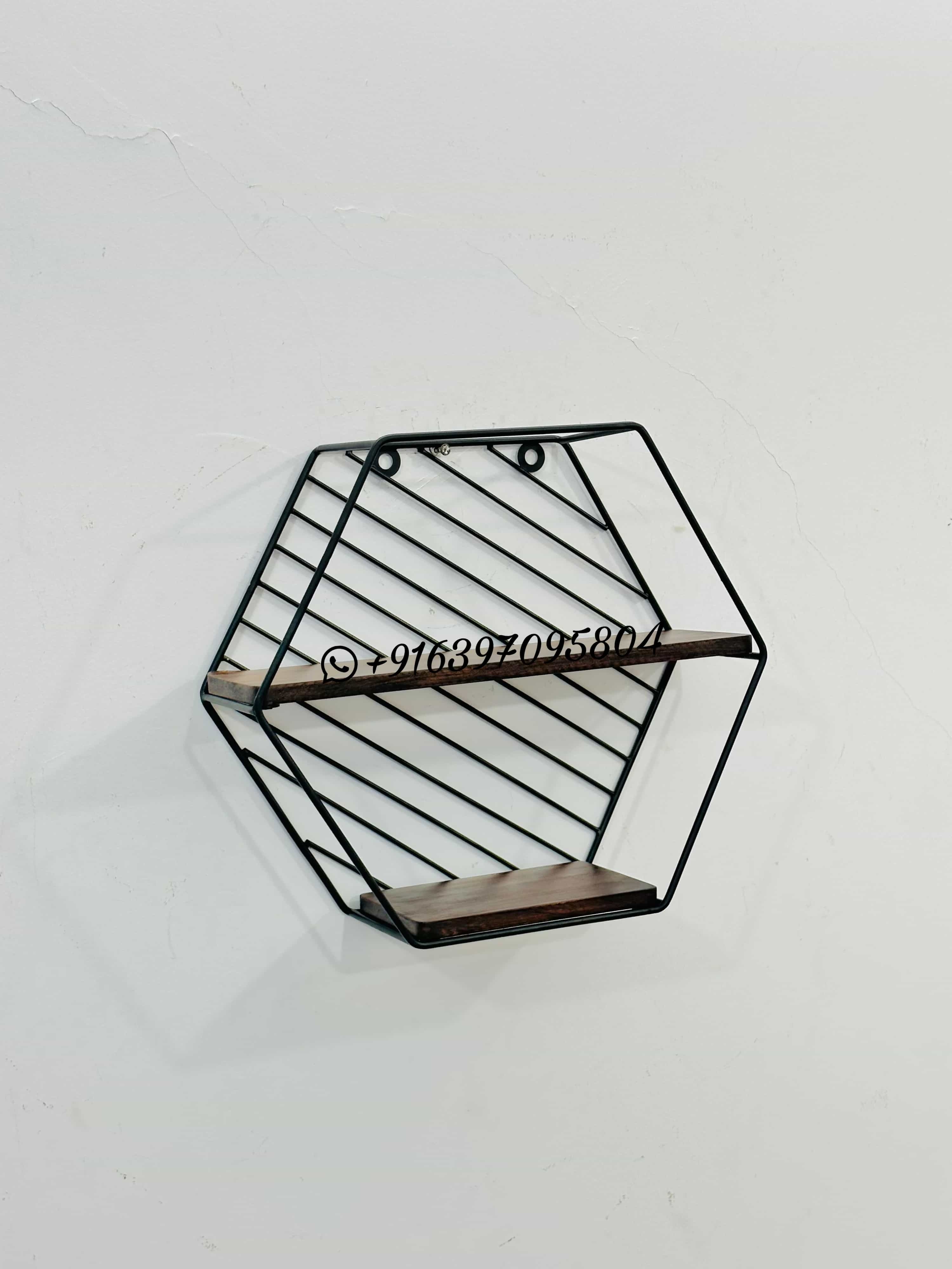Wall Decor Shelf Rack - Color: Black