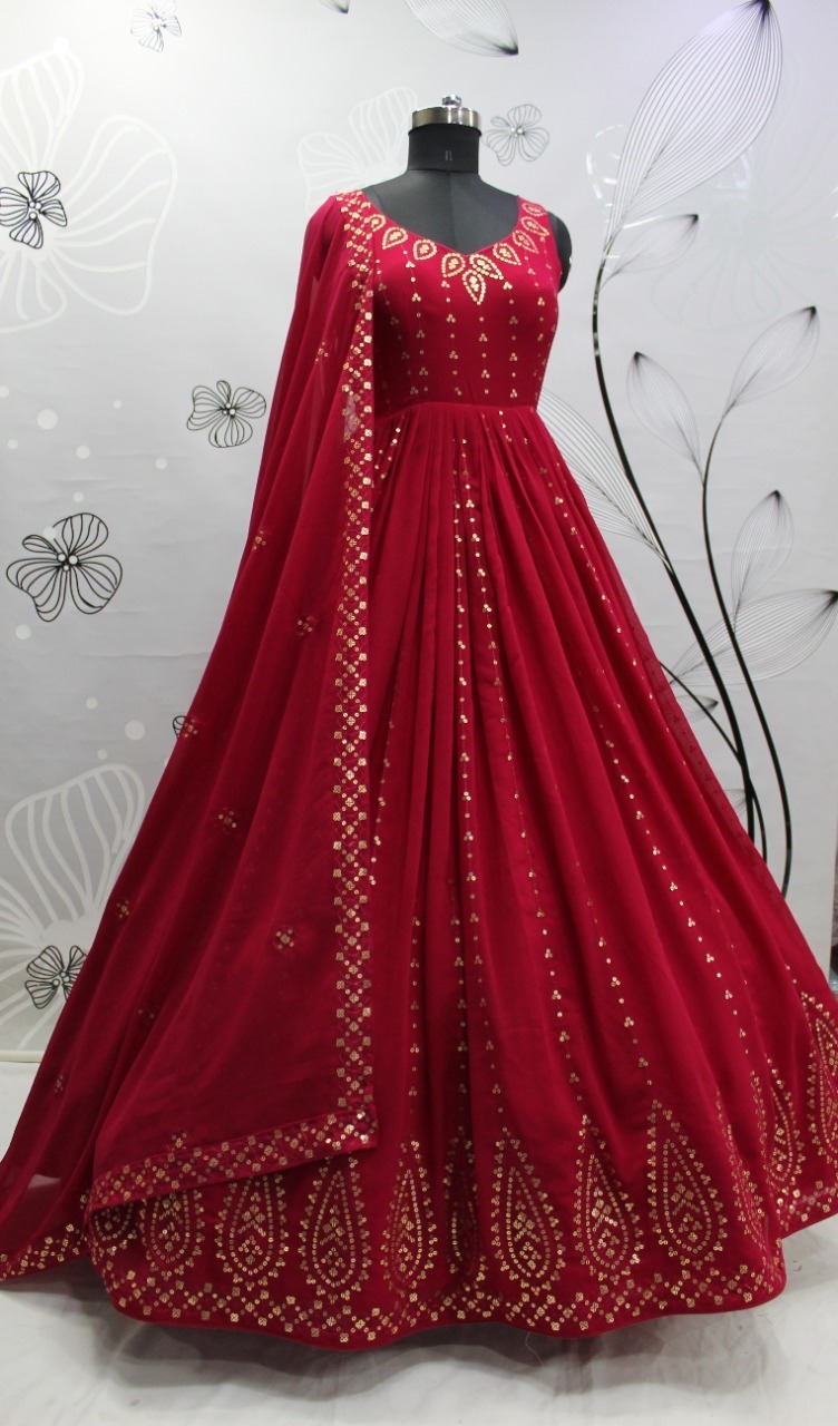 Pink Gown Style Digital Print Kurtis