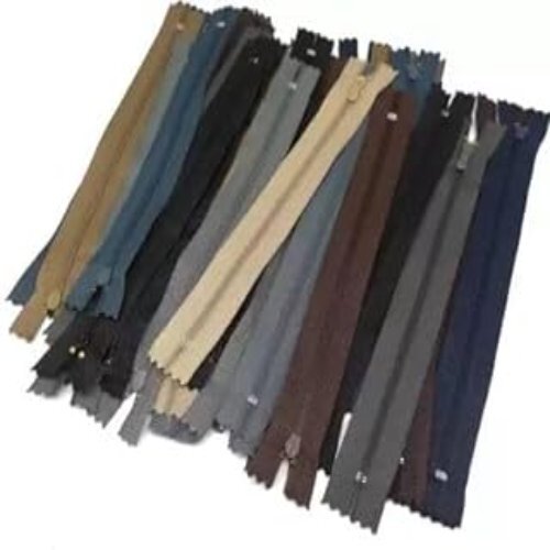 Trouser Zipper - 8 Inch Multicolor Open End Pant Zippers, 25 Pieces Per Packet, Ideal For Garment Applications
