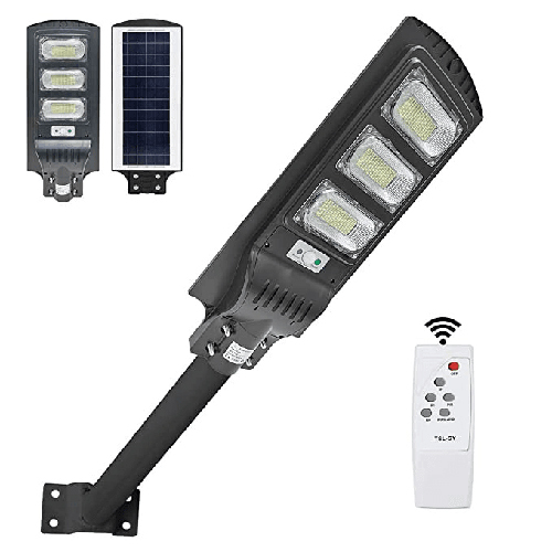 Solar-Powered Street Light - Metal & Glass, High Efficiency, Cool White Color, Warranty Included for Road and Highway Illumination