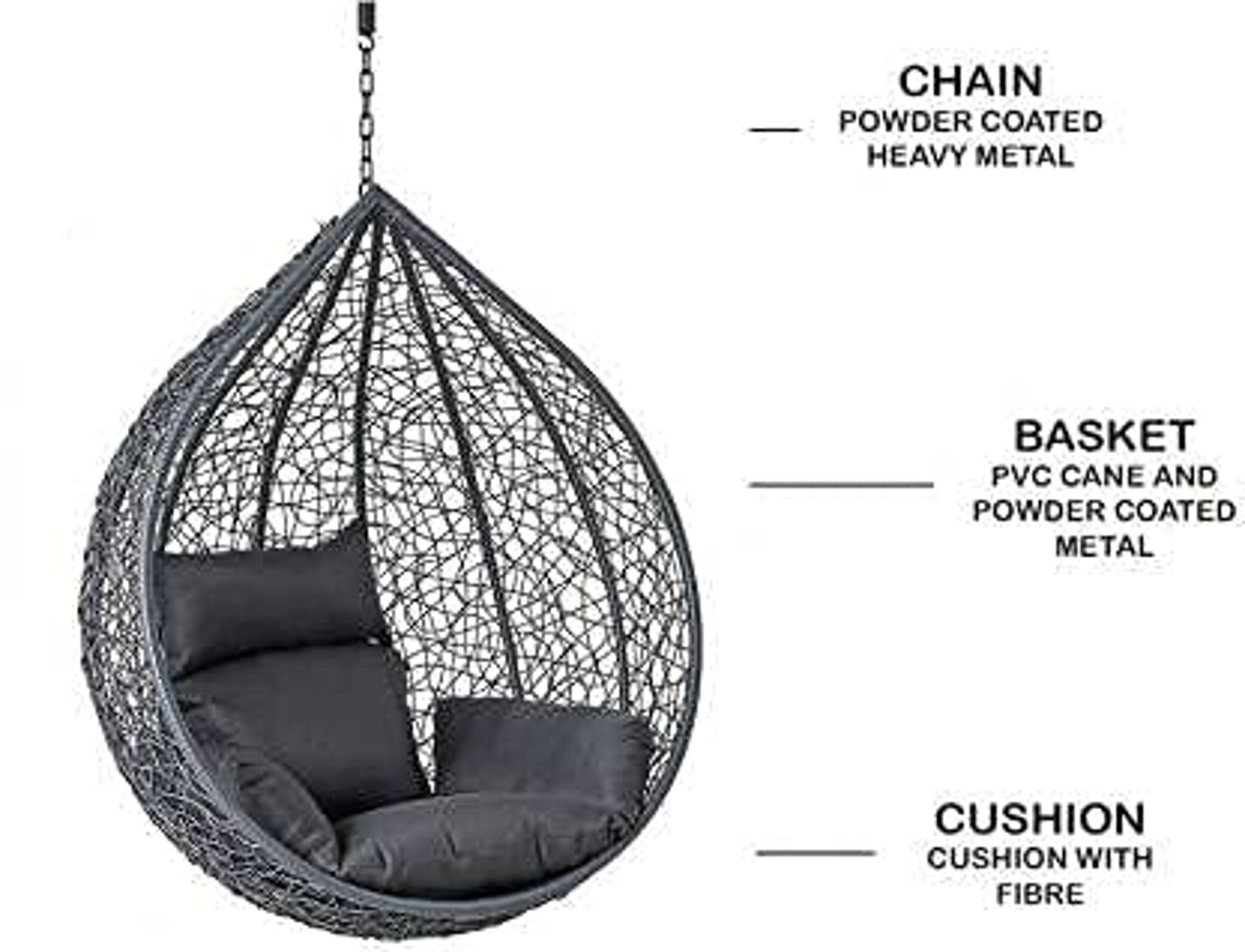 Hammock Swing Chair - Durable Fabric, Spacious Design | Suitable For Indoor And Outdoor Relaxation