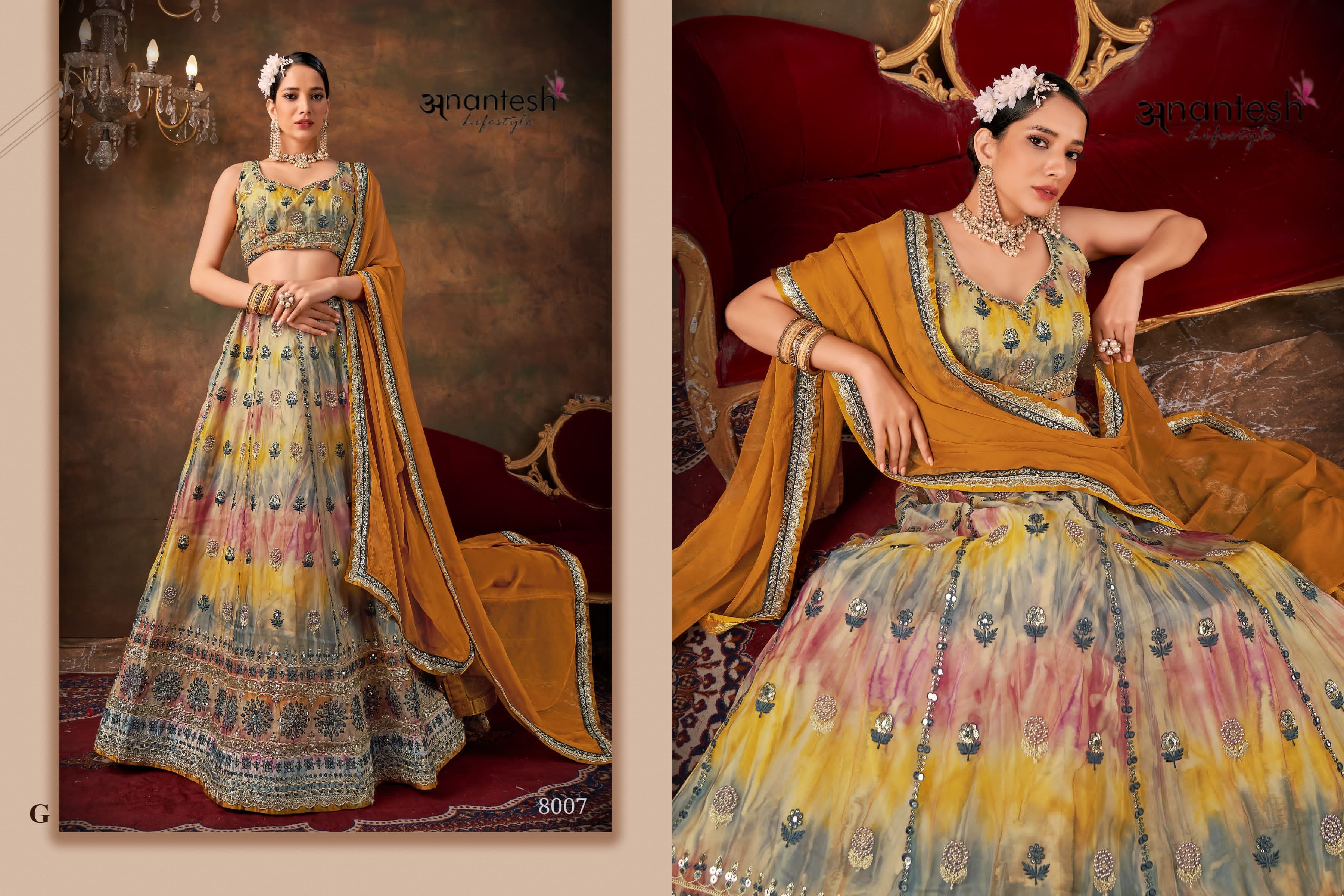 Silk Semi Stitched Lehenga Choli - Size Up To 42, Ivory White | Embroidered With Laces, Sequins & Stones, All Season Wear