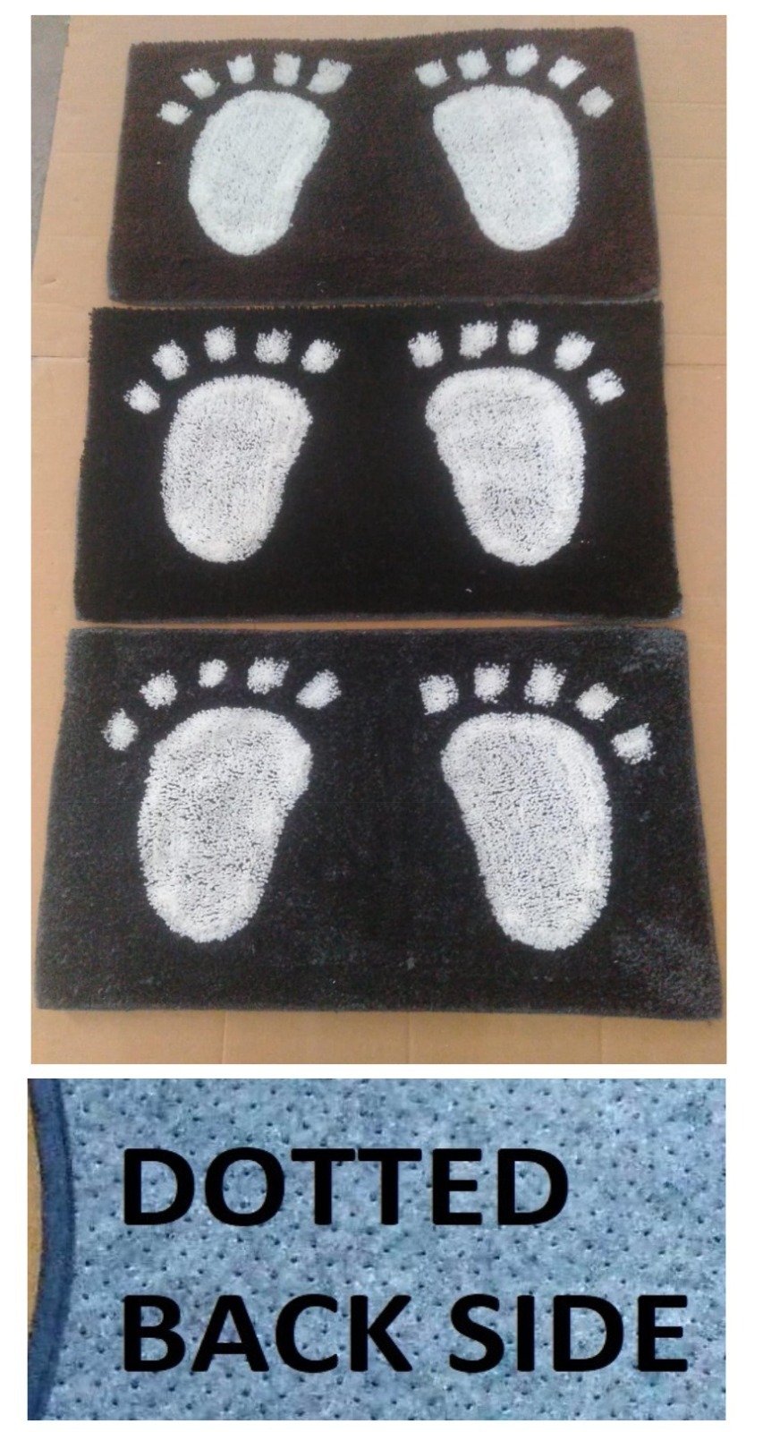 Micro Foot Design Door Mats - Micro Polyester, 16x24 Inches, Custom Colors Available | Dotted Anti-slip Backing, Tufted Foot Design, Customizable Sizes