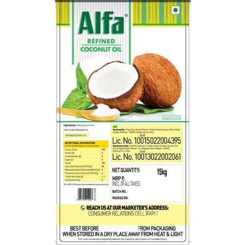 Common 15kg Alfa Refined Coconut Oil