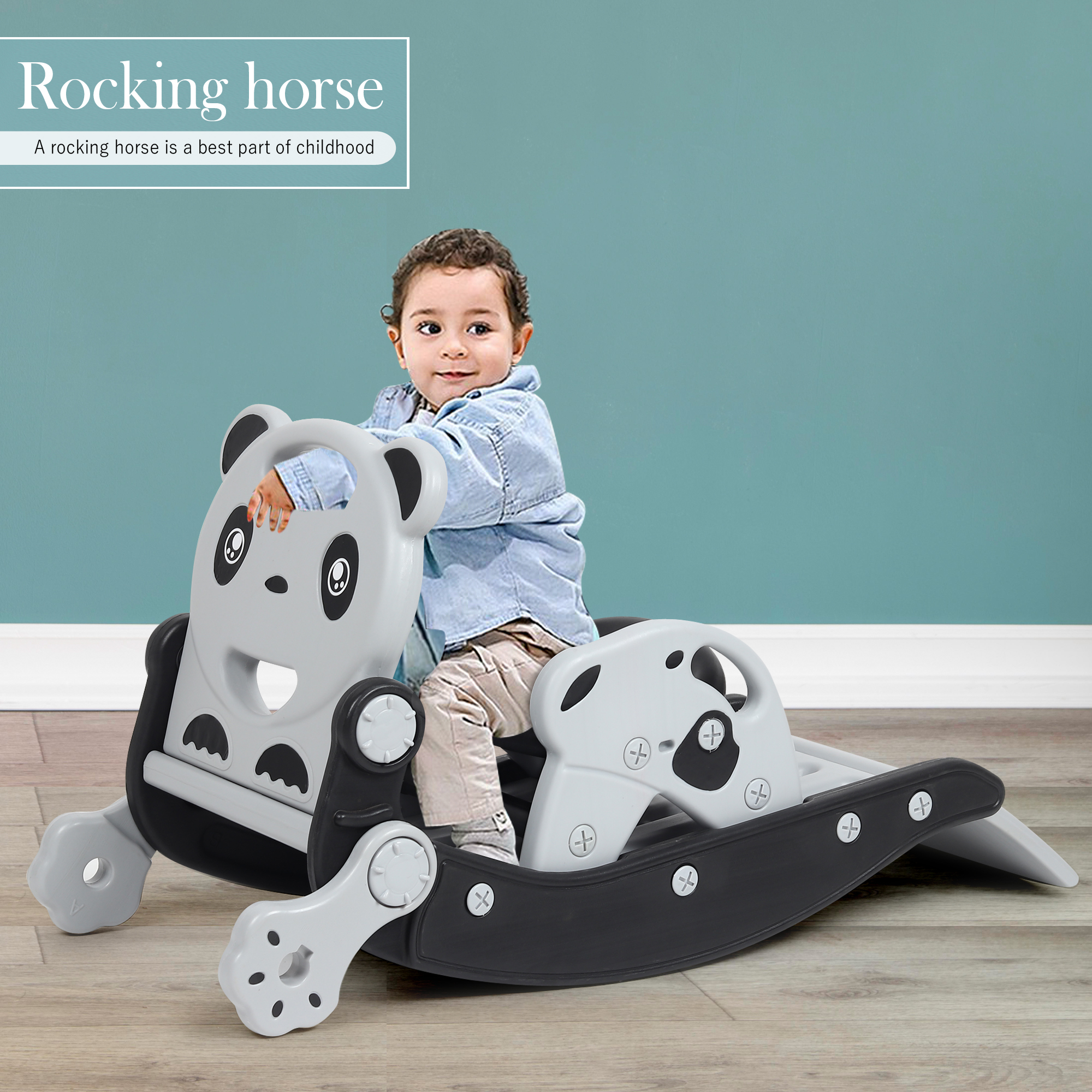 2 In 1 Rocking Panda Slide
