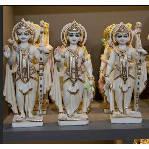 White Lord Ram Darbar Marble Murti