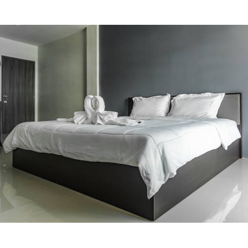 Black Solid Wooden Bed