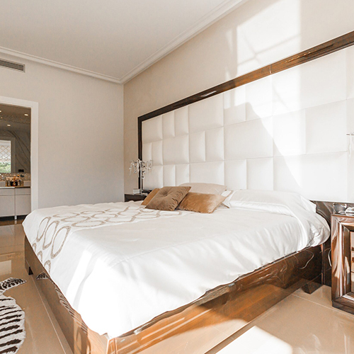 Black Solid Wooden Bed