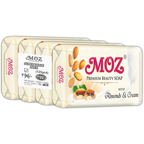 High Quality Moz Bath Soap Almonds And Cream 125 Gm