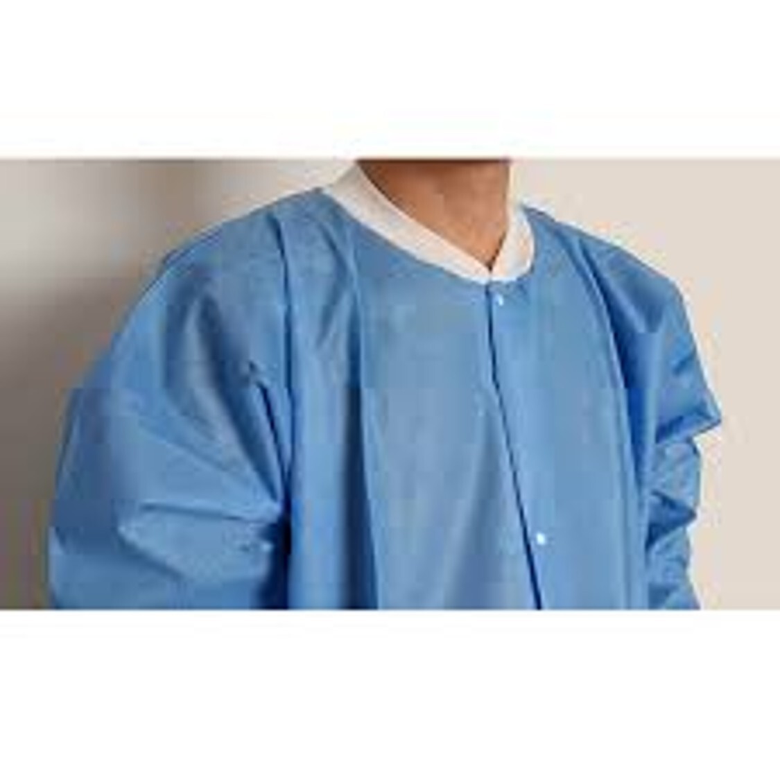 Sms Lab Coats And Jackets - Soft Breathable Fabric Knee Length Lab Coat & Hip Length Jacket Blue Unisex Knitted Cuffs & Collar Pockets & Snap Closure