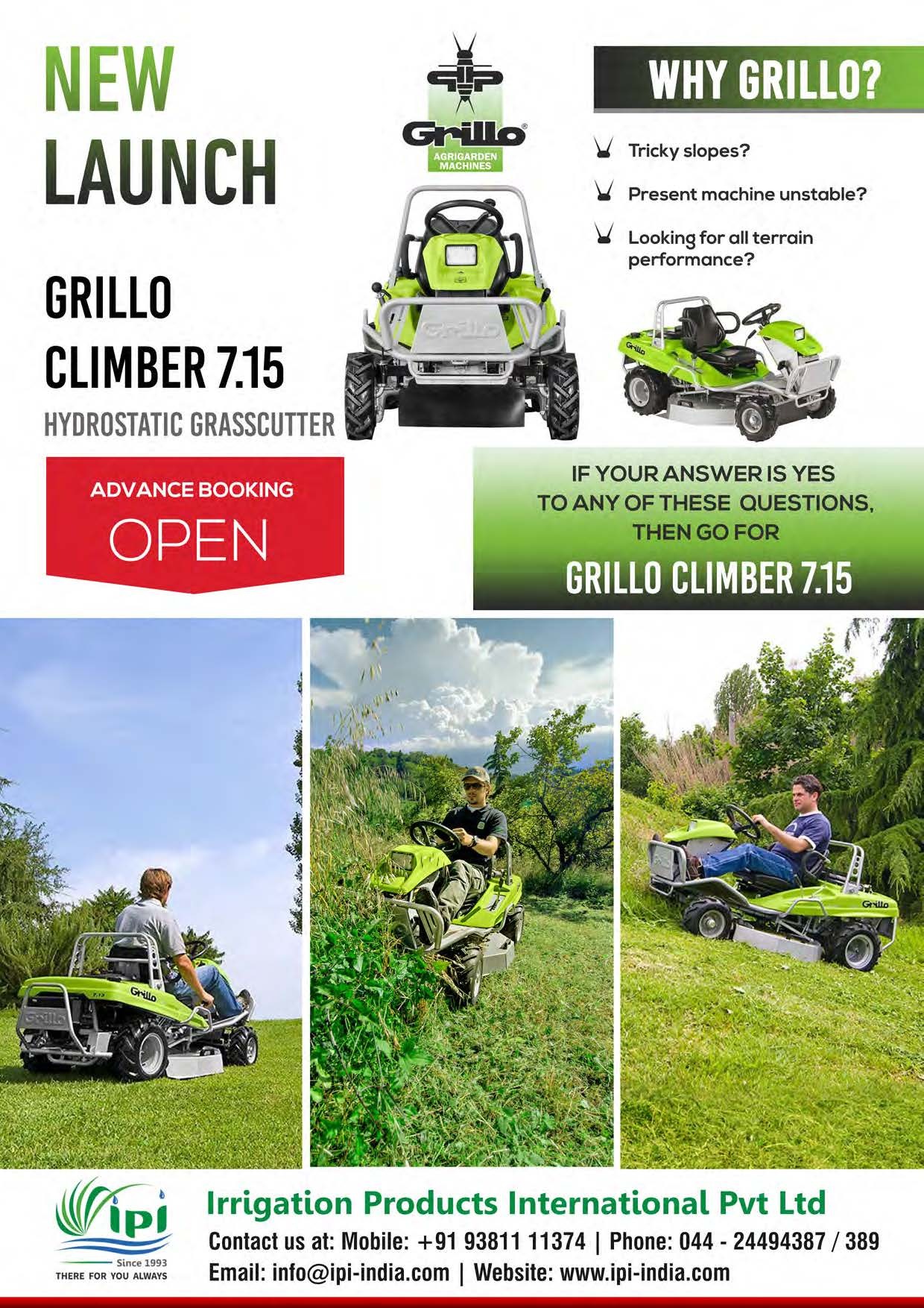 Grillo Climber 7.15 Hydrostatic Brush Cutter - Blade Length: 85 Centimeter (Cm)