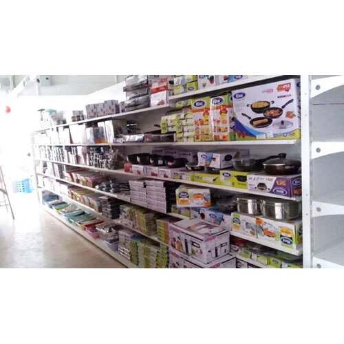 6 Shelves Supermarket Wall Display Rack Length: 3 Foot (Ft)