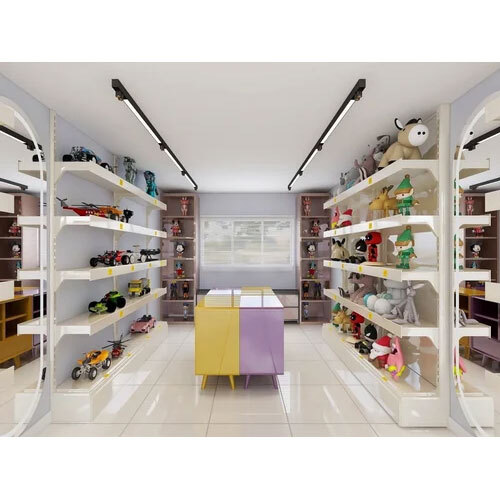 Supermarket Display Rack - 3.8x7 ft, Powder Coated Finish | 5 Shelves, 75 Kg/hr Capacity, Customizable Color Options
