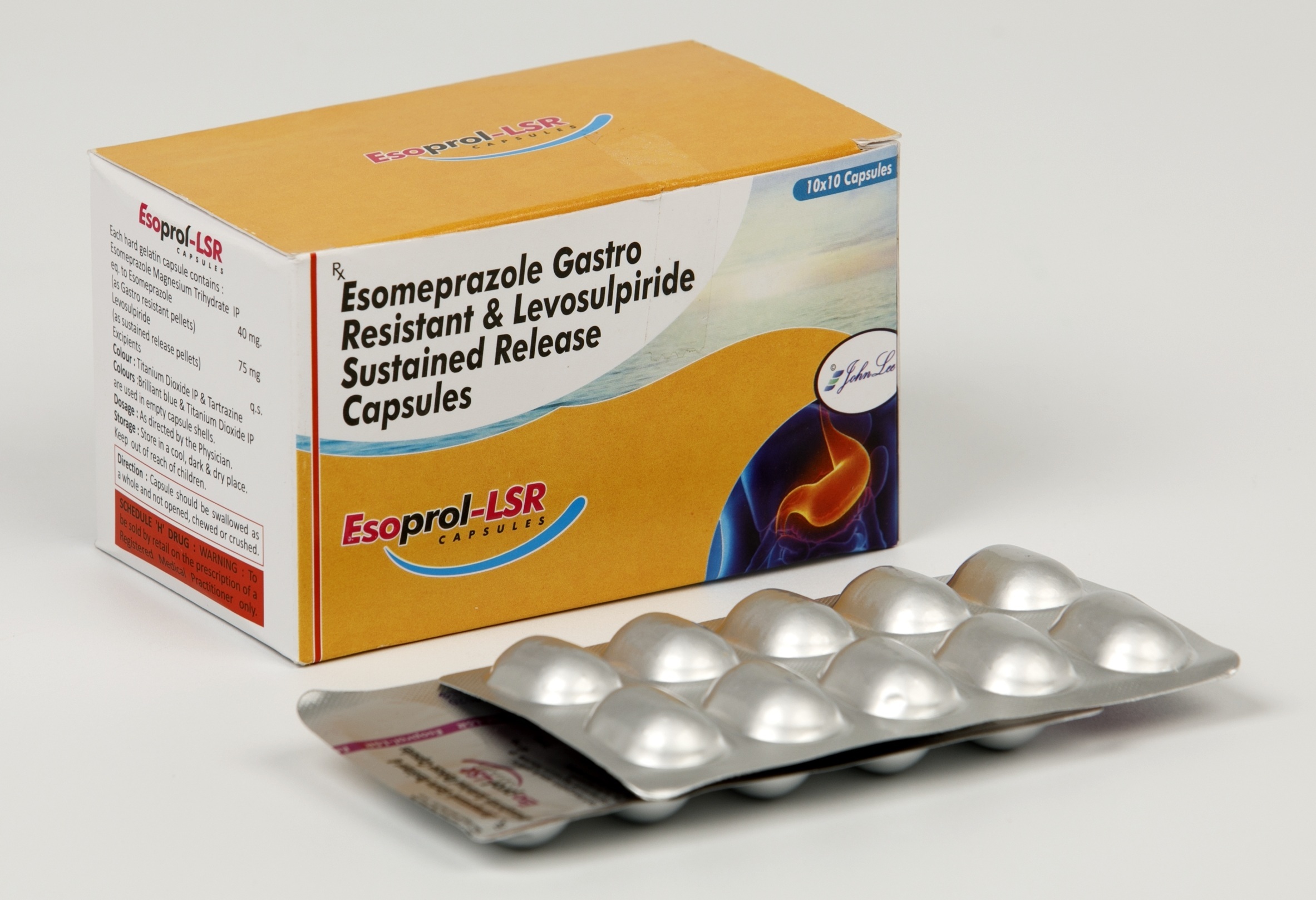 Esomeprazole Capsules - 20 Mg (Ec) + Domperidone 30 Mg (Sr) | Enteric Coated, Sustained Release, Blister Pack, Treats Acid Reflux And Ulcers
