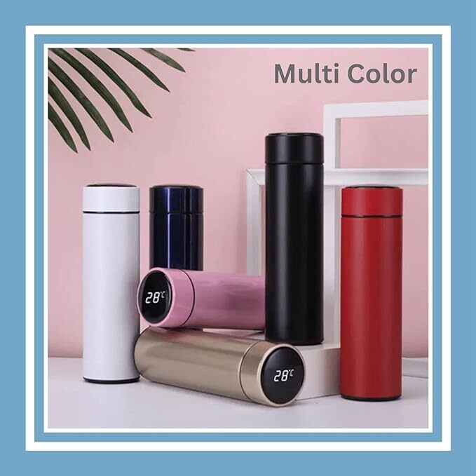 Paykars Insulated Bottle - 500 Milliliters Stainless Steel Vacuum Flask | Temperature Display, Leakproof & Bpa-free For Travel, Outdoor, Gym, Office