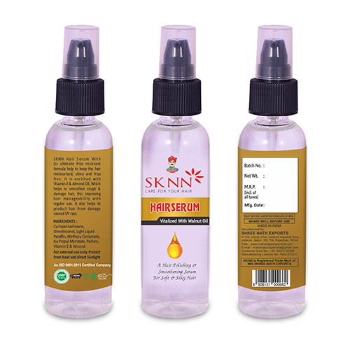 Sknn Walnut Hair Serum 100 Ml - Liquid Bottle, Gel Form, Unisex Herbal Product | Reduces Hair Fall, 100 Ml Volume