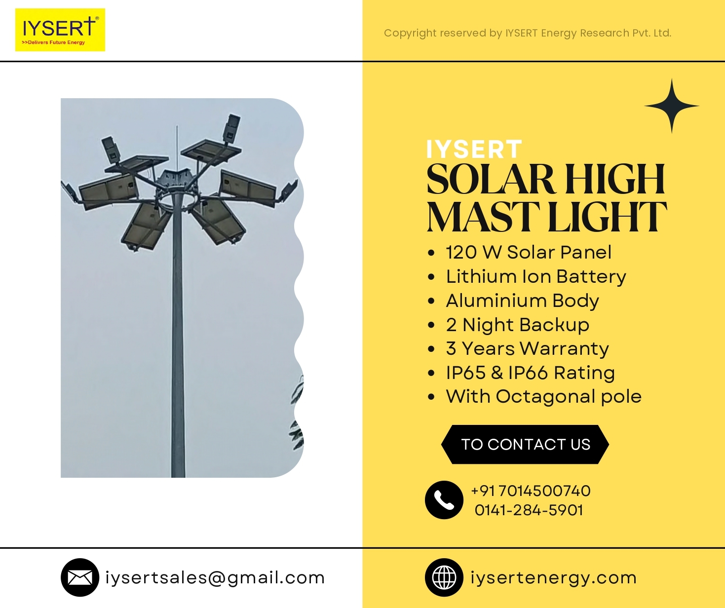 Solar Mast Light - Durable Aluminum, 12 Inches Height, Bright Led Illumination, Weather-resistant Design