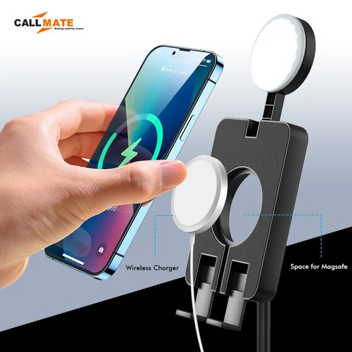 Universal Desktop Stand With Selfie Lighting With Adjustable Viewing Angles