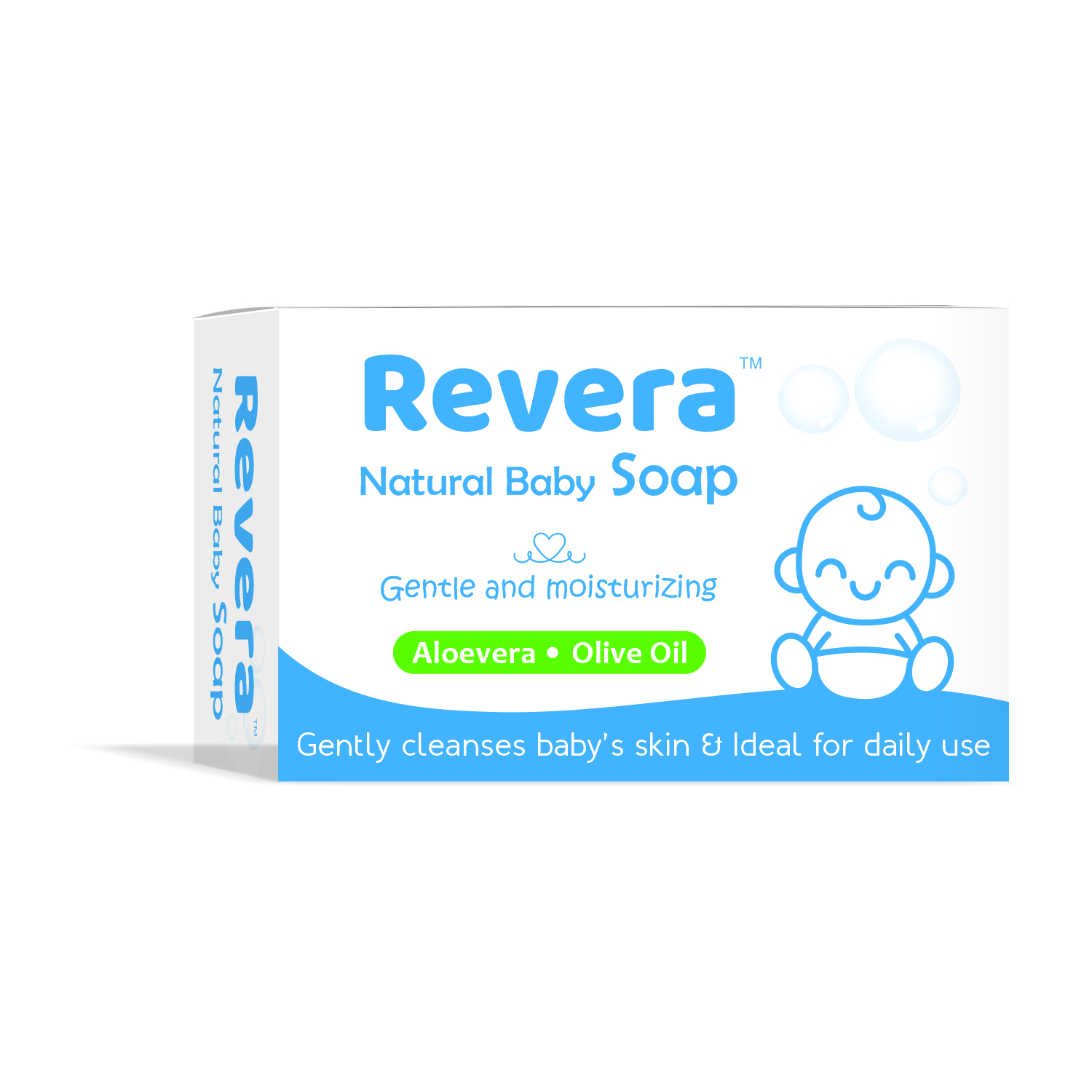 Revera Natural Baby Soap - Aloe Vera Extract Shea Butter & Olive Oil 100% Safe & Moisturizing For All Skin Types
