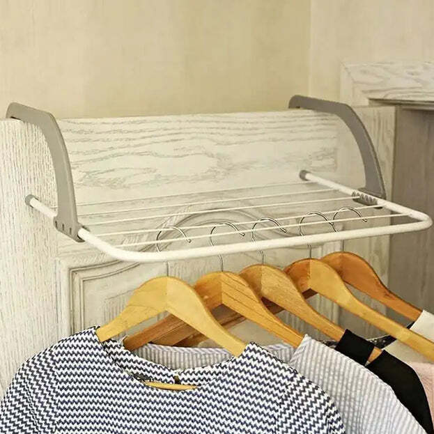 Metal Steel Folding Drying Rack For Clothes - 50x35 Cm , Space-saving Design With 5 Bars For Indoor/outdoor Use, Easy To Store Hanger For Socks And Delicates