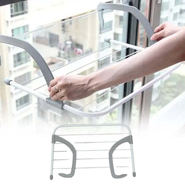 Metal Steel Folding Drying Rack For Clothes - 50x35 Cm , Space-saving Design With 5 Bars For Indoor/outdoor Use, Easy To Store Hanger For Socks And Delicates