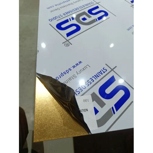 एसडीएस द्वारा गोल्ड वाइब्रेशन फिनिश एसएस पीवीडी शीट