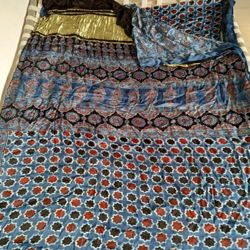 Multicolor Ladies Ajrakh Printed Saree