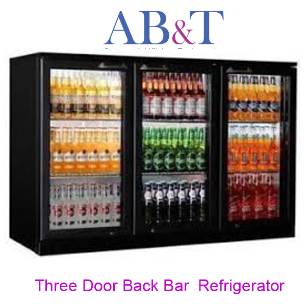 Black Back Bar Refrigerator 3 Door - Capacity: 300l Liter/day