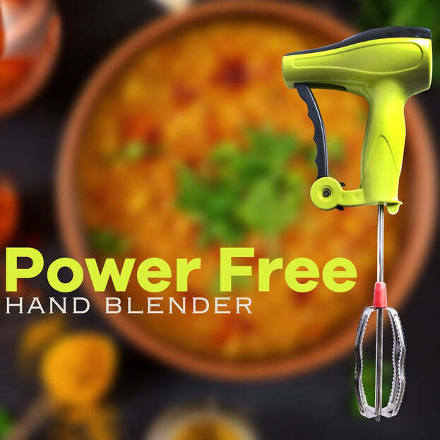 Power Free Manual Hand Blender With Stainless Steel Blades