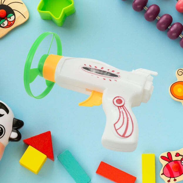 Flash And Sound Super Speed Spinner Gun Set For Kids - Plastic, 28x17x6 Cm, Multi Color | Engaging Spinner & Toy Gun Combo For Kids, Enhances Coordination & Social Play