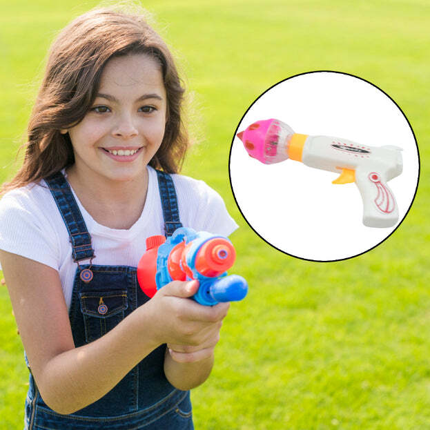 Flash And Sound Super Speed Spinner Gun Set For Kids - Plastic, 28x17x6 Cm, Multi Color | Engaging Spinner & Toy Gun Combo For Kids, Enhances Coordination & Social Play