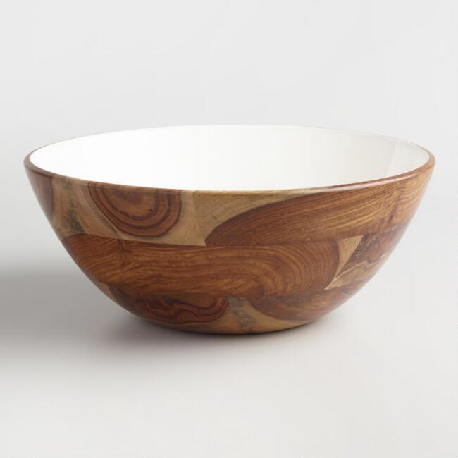 Wooden Fruit Bowl - 9x4 Inches | Antique Imitation Style, Painted Enamel Finish, Customized Packaging & Colors, Floral Theme