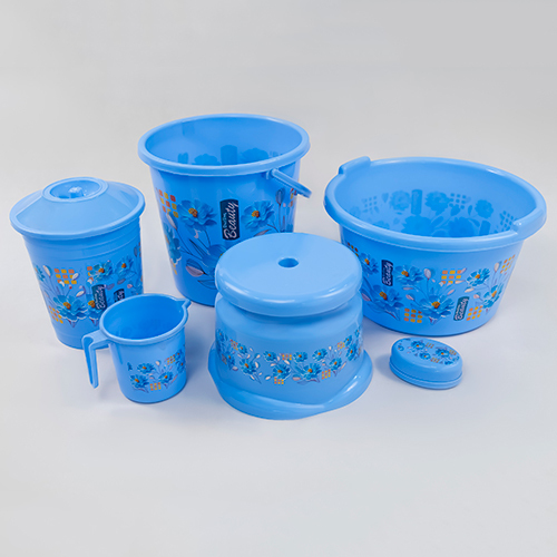Different Available Plastic Blue Bathroom Set