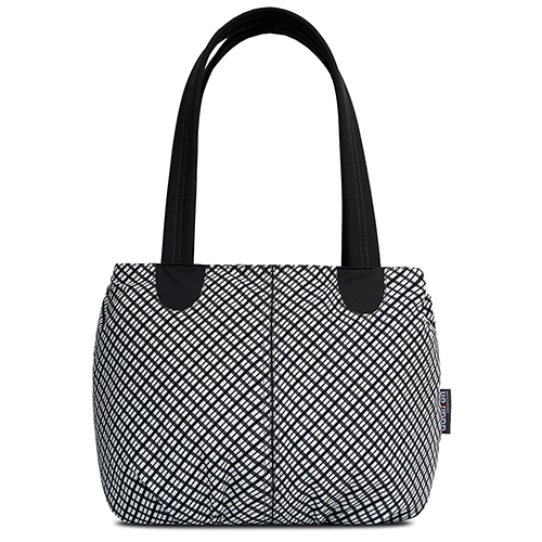 Addixon Womens Casual Handbag - Durable Polyester, 28x13x29 cm, Black-White Color, Zipper Top Closure, Stylish Everyday Accessory