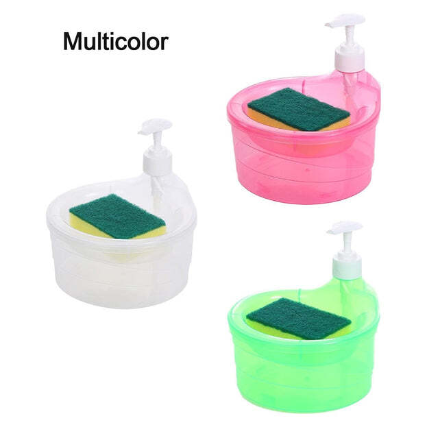 Double Layer Liquid Soap Dispenser With Pump And Sponge