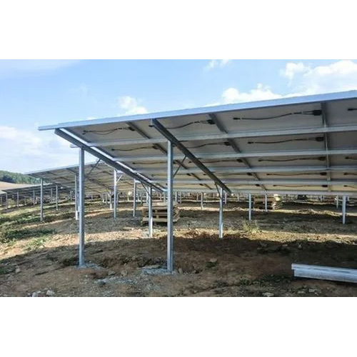 Solar Power System Mounting Structure - Steel Material, 3m Dimensions , White Color, Warranty Included