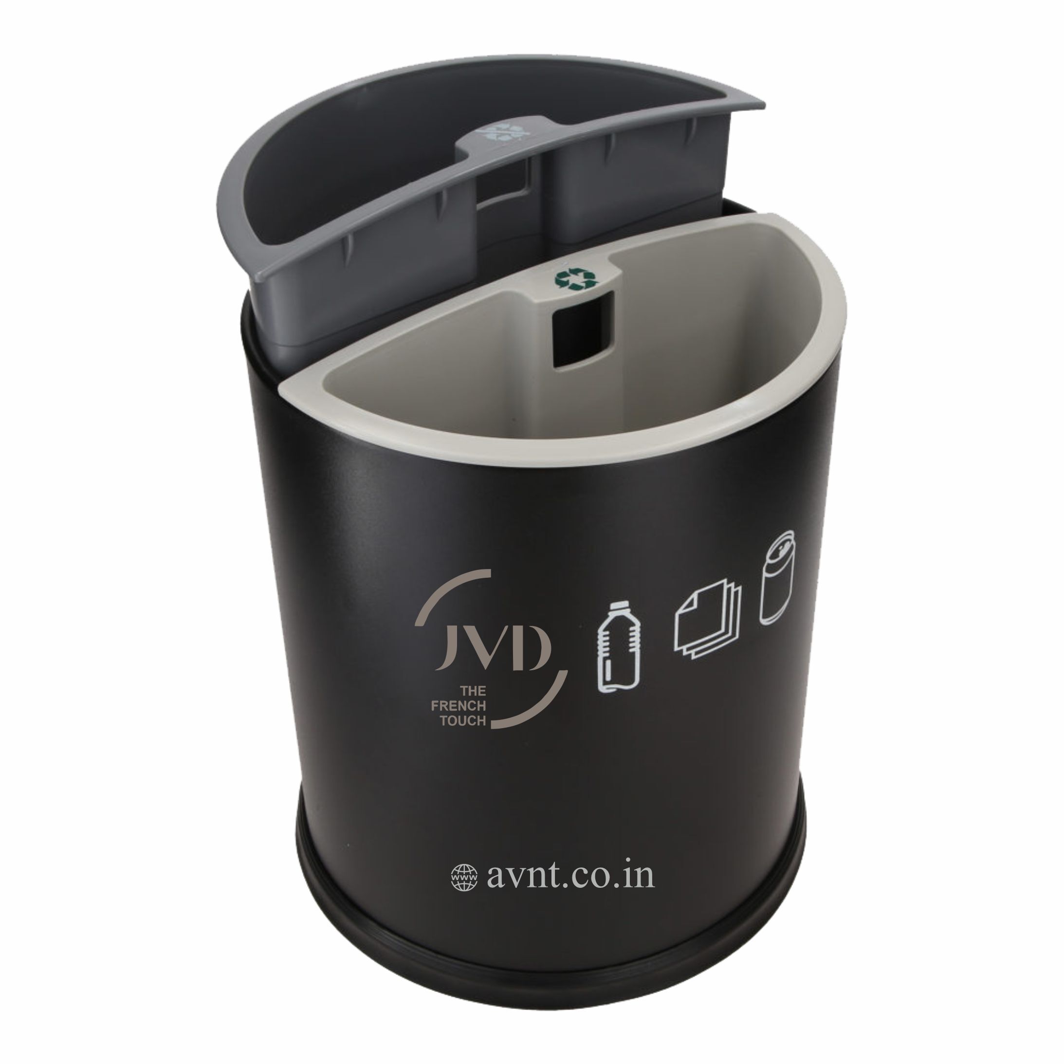 Wet And Dry Dustbin For Hotels - Color: Black