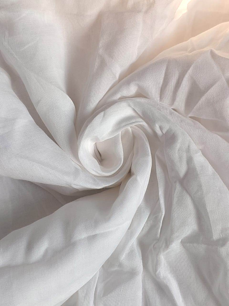100% Pure White Cotton Fabric - Attributes: Washable