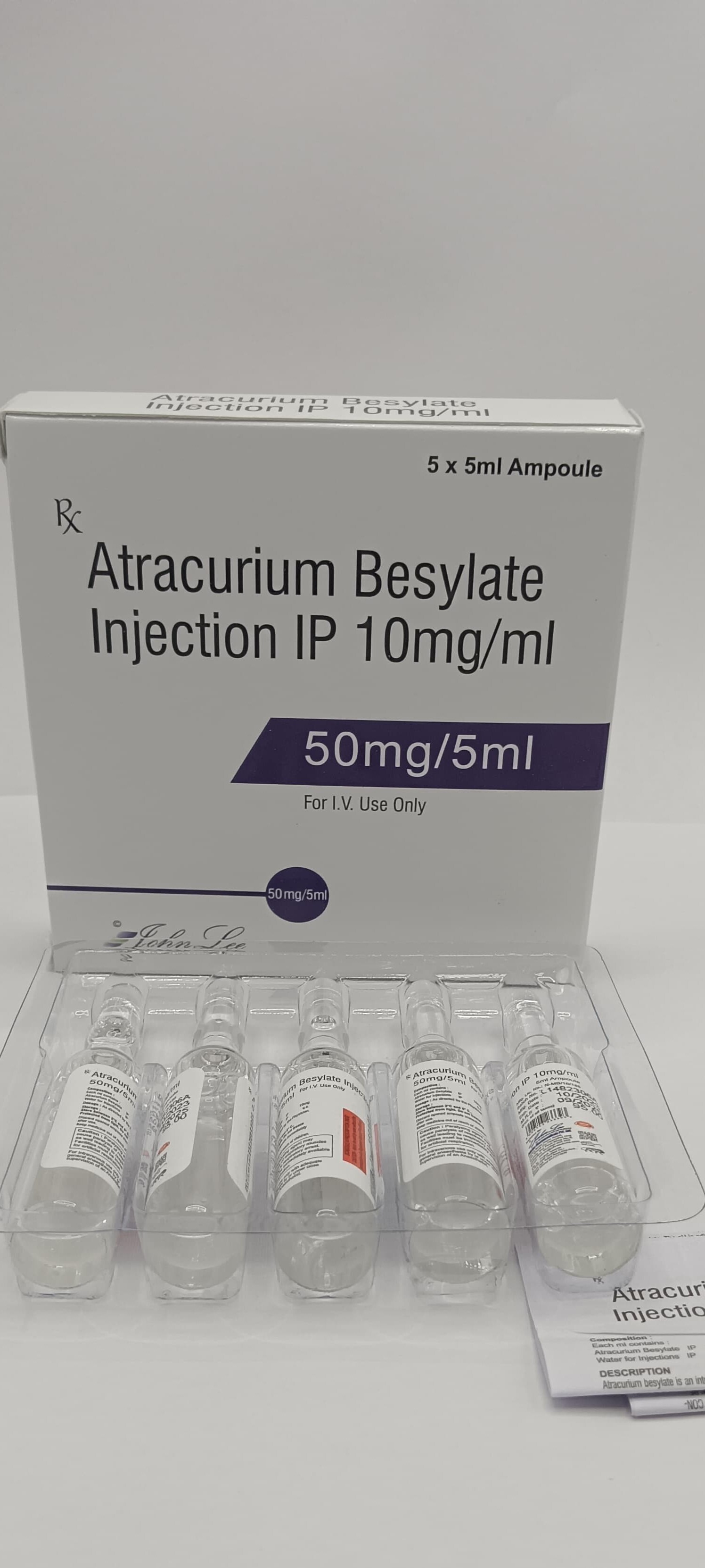 Atracurium Besylate Injection - Pharmaceutical Grade, Sterile Solution For Muscle Relaxation And Anesthesia