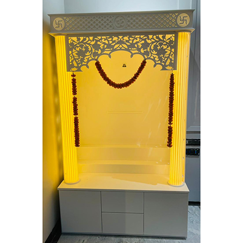 Corian Pooja Mandir - Solid Surface Material, Different Sizes Available, Elegant White Finish | Durable, Easy To Maintain, Heat And Stain Resistant, Non-porous, Bacteria Resistant