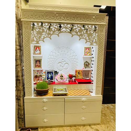 Corian Pooja Mandir - Solid Surface Material, Different Sizes Available, Elegant White Finish | Durable, Easy To Maintain, Heat And Stain Resistant, Non-porous, Bacteria Resistant