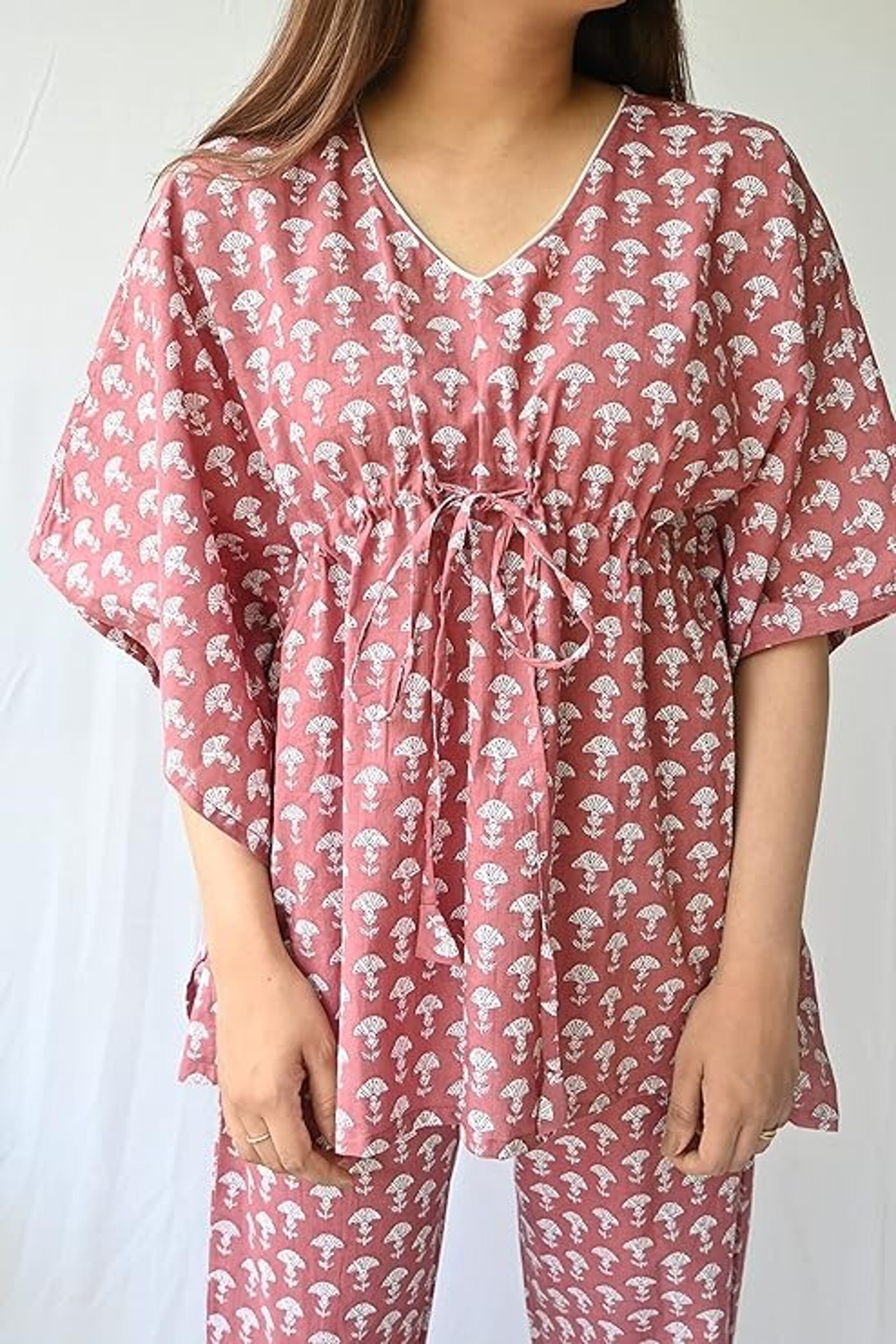 Ladies Kaftan Dresses - Printed Casual Style , Short Sleeves In All Sizes Xs-xxl