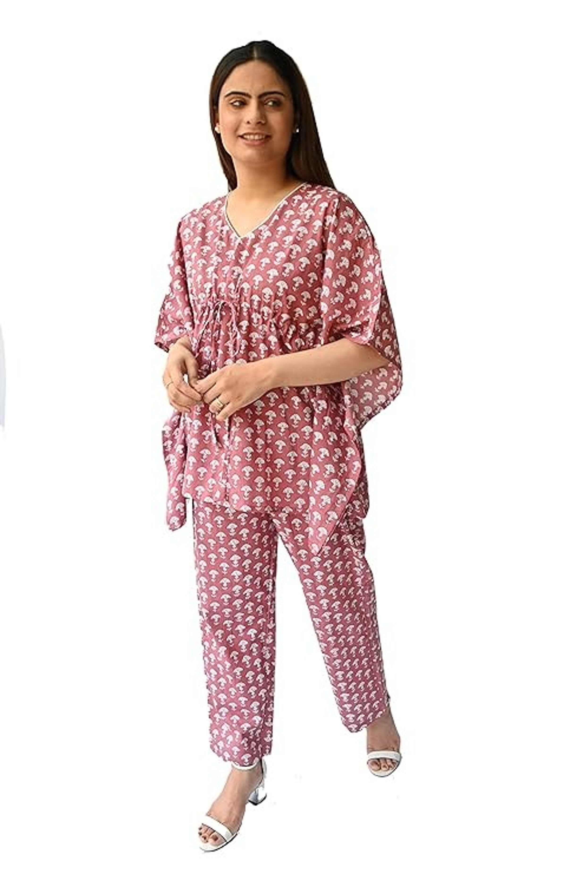 Ladies Kaftan Dresses - Printed Casual Style , Short Sleeves In All Sizes Xs-xxl