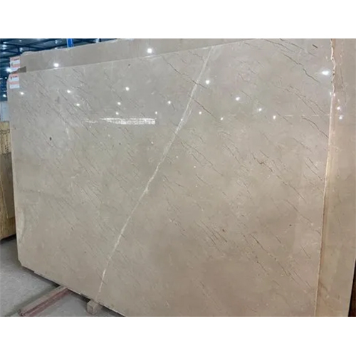 Beige White Glossy Rectangle Marble Slabs