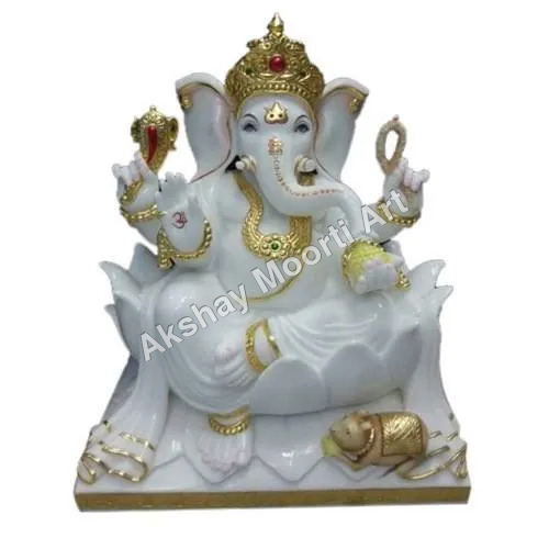 सफेद संगमरमर गणेश की मूर्ति