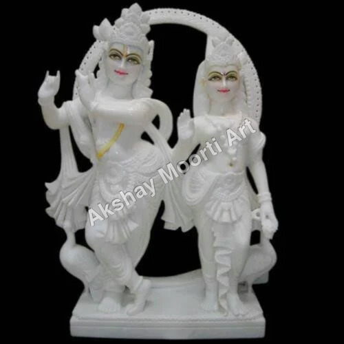मार्बल राधा कृष्ण जुड़वाँ जोड़ी प्रतिमा