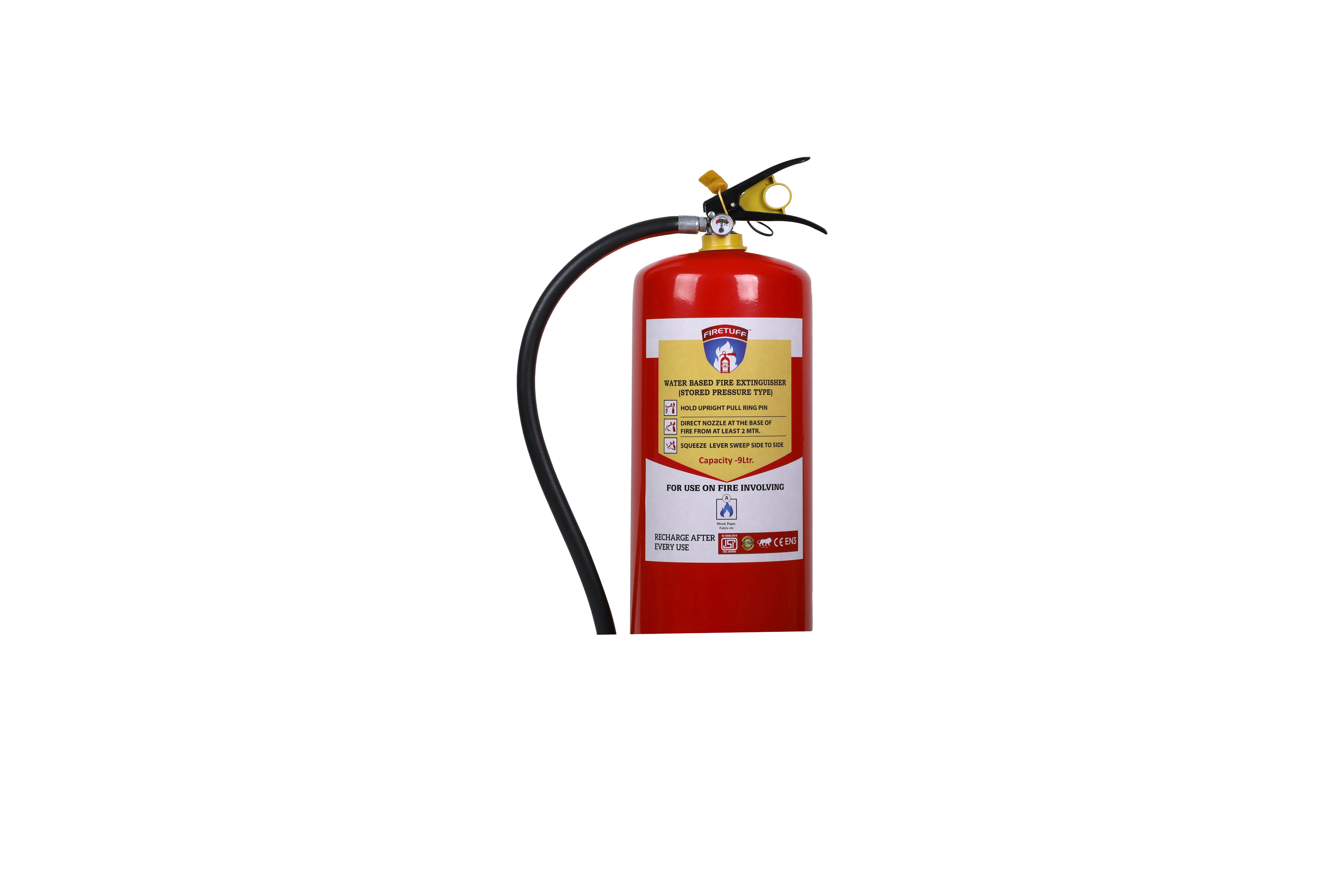 Safex Water Based Squeeze Grip Cartridge Type Fire Extinguishers- 09 Ltrs