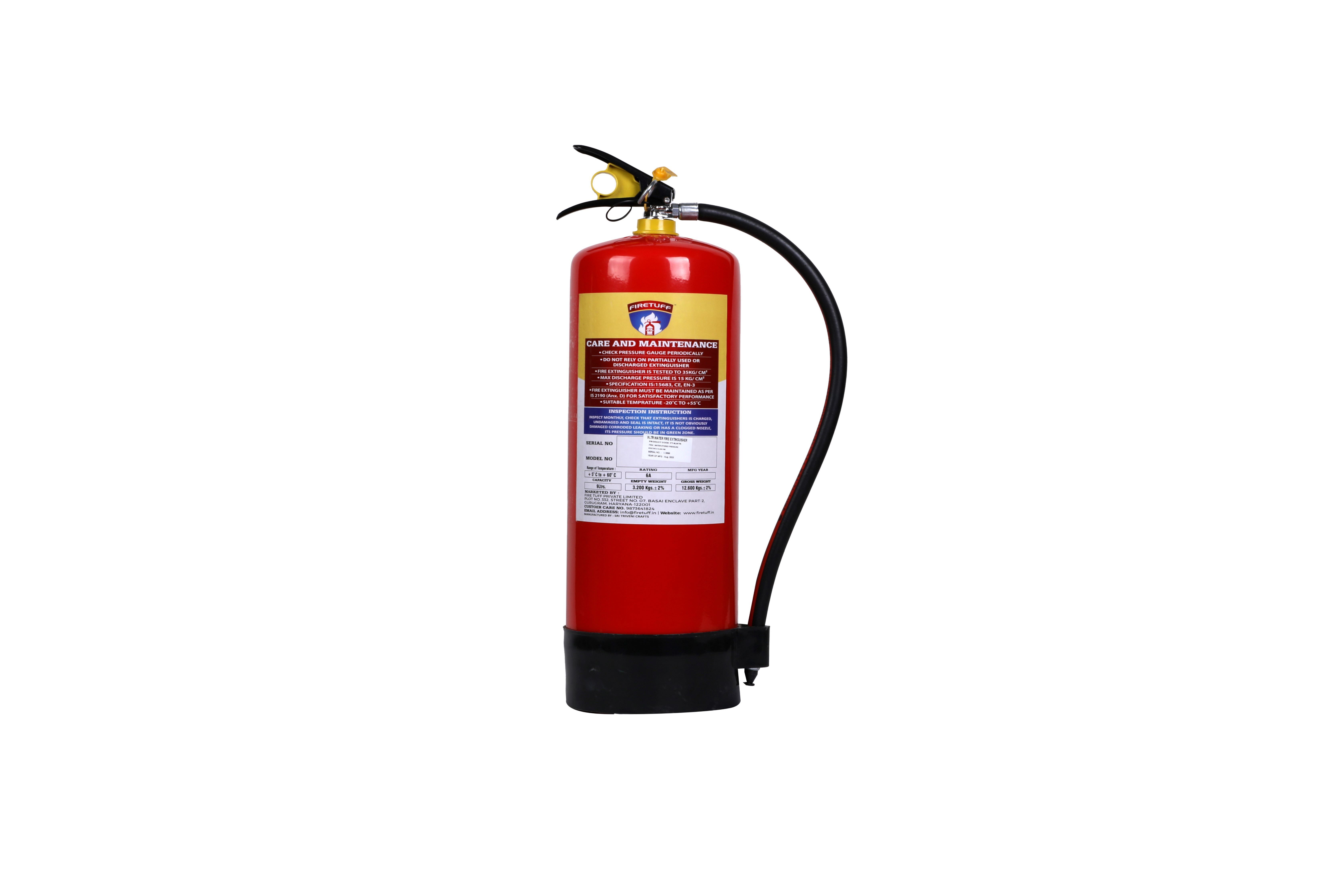 Safex Water Based Squeeze Grip Cartridge Type Fire Extinguishers- 09 Ltrs