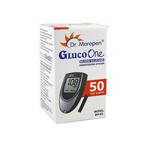 Bg-03 Gloco One Blood Glucose Monitoring System - Plastic Build, 50 High-quality Test Strips | Ideal For Medical Labs And Hospitals